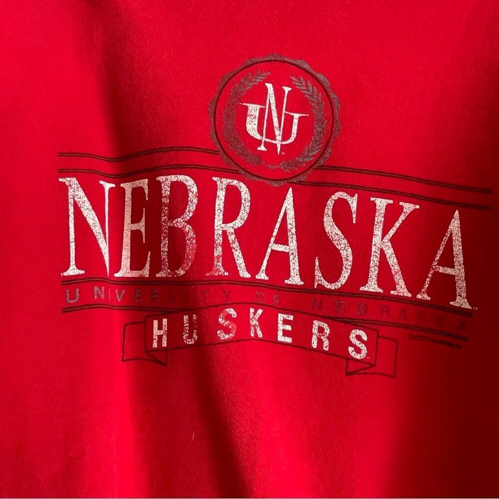 Vintage Nebraska Huskers Crewneck Sweatshirt Xl Fruit Of The Loom Brand Red — image 6 of 7